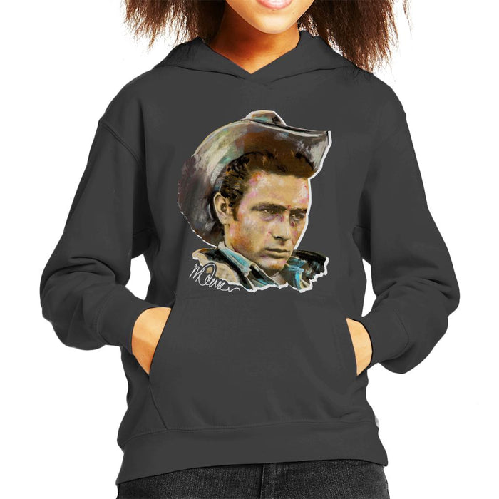 Sidney Maurer Original Portrait Of James Dean Cowboy Hat Kid's Hooded Sweatshirt