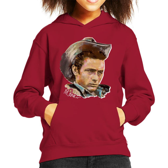 Sidney Maurer Original Portrait Of James Dean Cowboy Hat Kid's Hooded Sweatshirt
