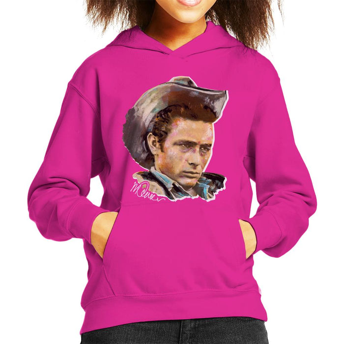 Sidney Maurer Original Portrait Of James Dean Cowboy Hat Kid's Hooded Sweatshirt