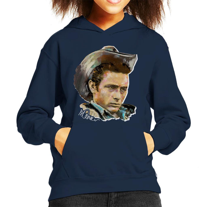 Sidney Maurer Original Portrait Of James Dean Cowboy Hat Kid's Hooded Sweatshirt
