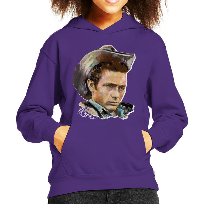 Sidney Maurer Original Portrait Of James Dean Cowboy Hat Kid's Hooded Sweatshirt