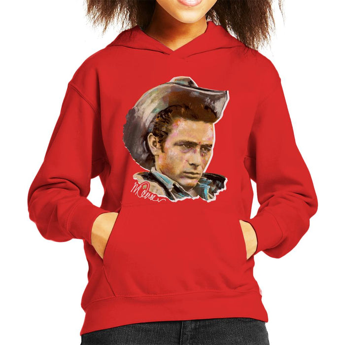 Sidney Maurer Original Portrait Of James Dean Cowboy Hat Kid's Hooded Sweatshirt