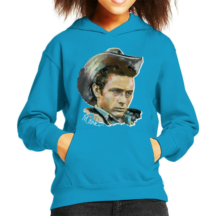Sidney Maurer Original Portrait Of James Dean Cowboy Hat Kid's Hooded Sweatshirt