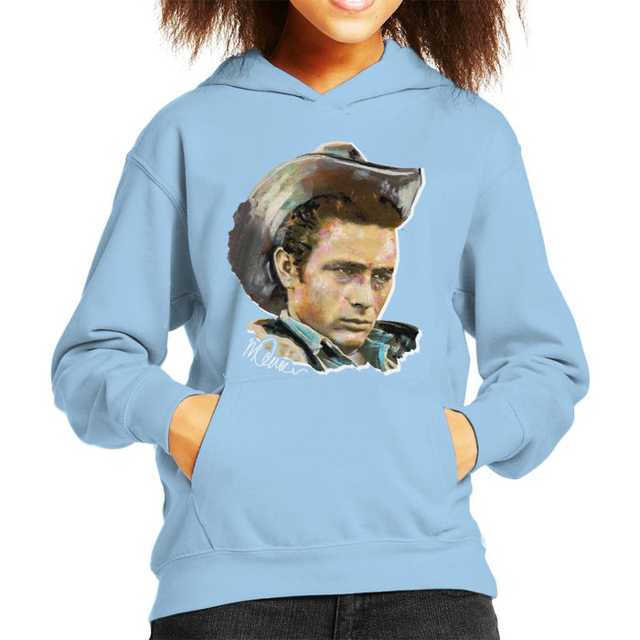Sidney Maurer Original Portrait Of James Dean Cowboy Hat Kid's Hooded Sweatshirt
