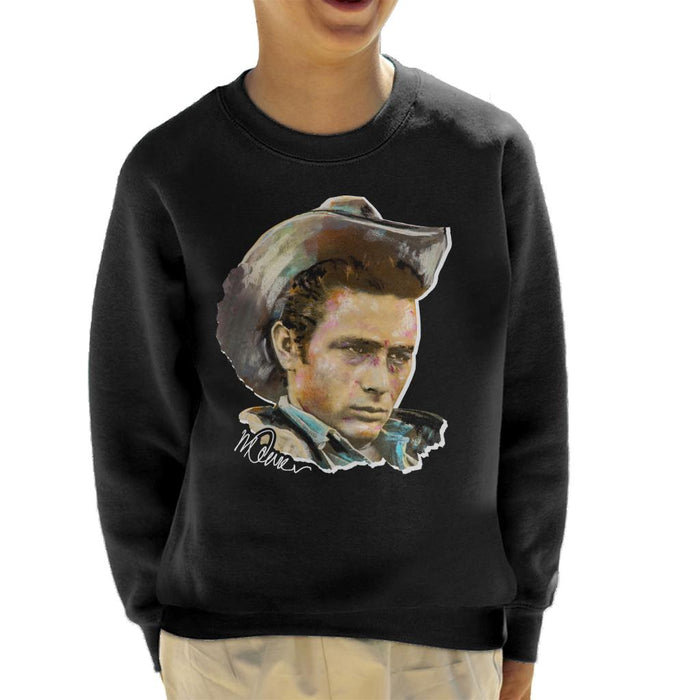 Sidney Maurer Original Portrait Of James Dean Cowboy Hat Kid's Sweatshirt
