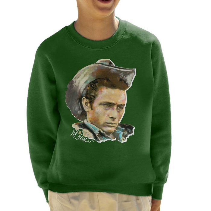 Sidney Maurer Original Portrait Of James Dean Cowboy Hat Kid's Sweatshirt