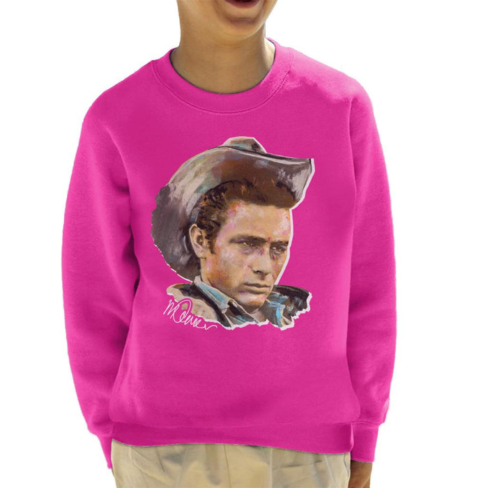 Sidney Maurer Original Portrait Of James Dean Cowboy Hat Kid's Sweatshirt