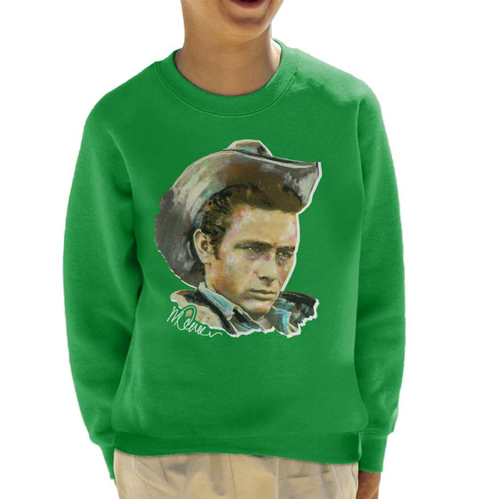 Sidney Maurer Original Portrait Of James Dean Cowboy Hat Kid's Sweatshirt