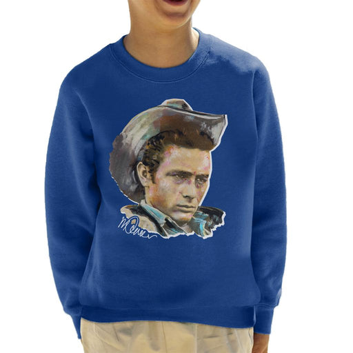 Sidney Maurer Original Portrait Of James Dean Cowboy Hat Kid's Sweatshirt
