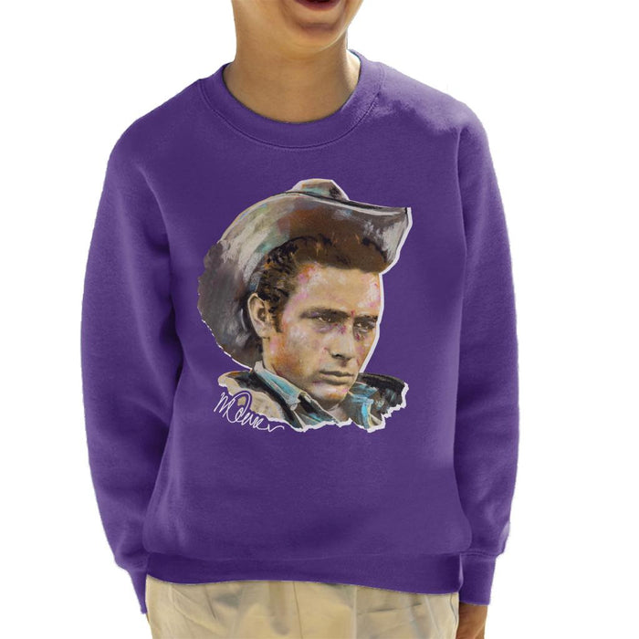 Sidney Maurer Original Portrait Of James Dean Cowboy Hat Kid's Sweatshirt