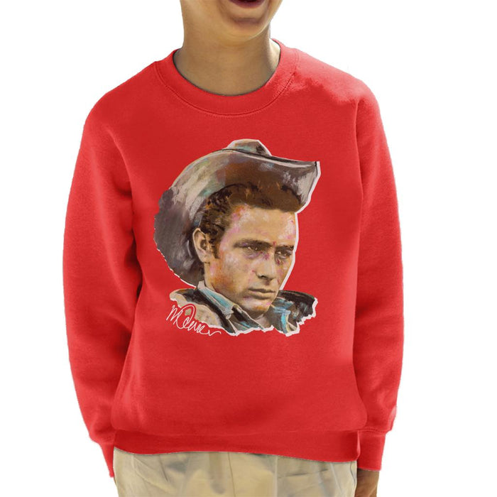 Sidney Maurer Original Portrait Of James Dean Cowboy Hat Kid's Sweatshirt