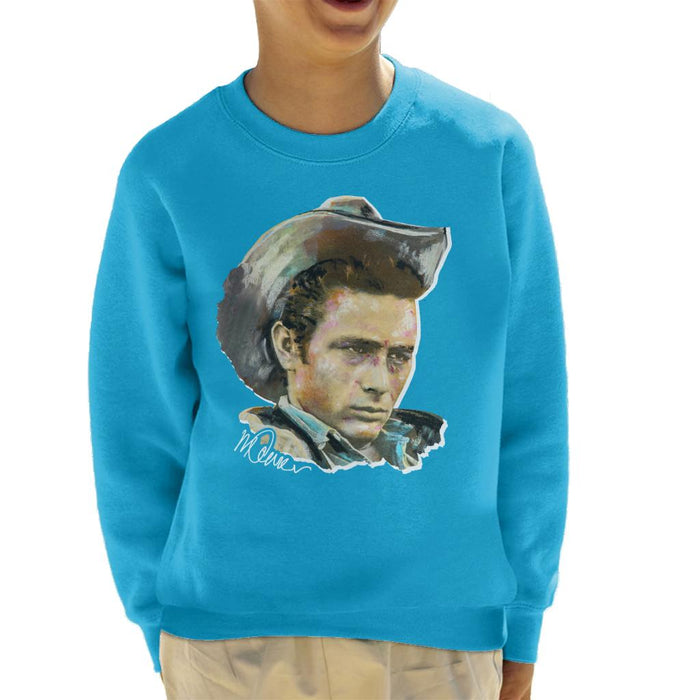 Sidney Maurer Original Portrait Of James Dean Cowboy Hat Kid's Sweatshirt