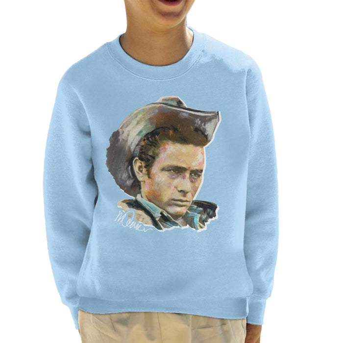 Sidney Maurer Original Portrait Of James Dean Cowboy Hat Kid's Sweatshirt