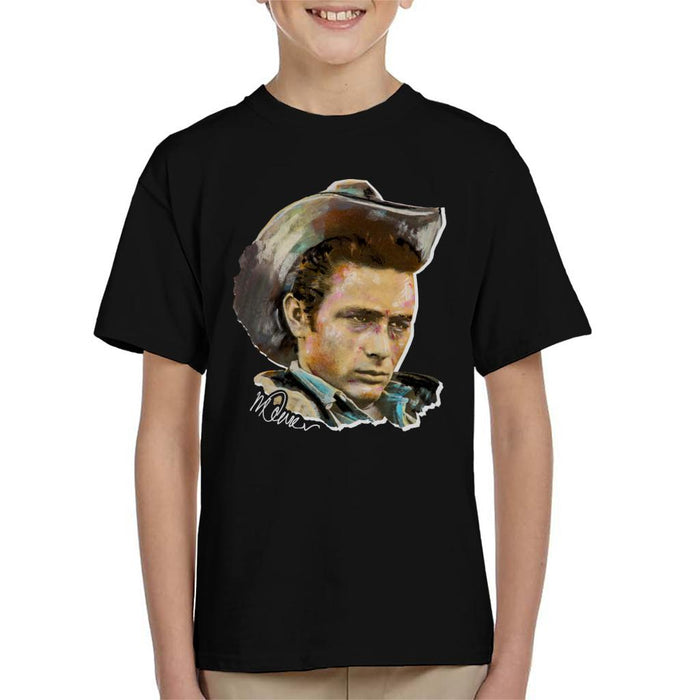 Sidney Maurer Original Portrait Of James Dean Cowboy Hat Kid's T-Shirt