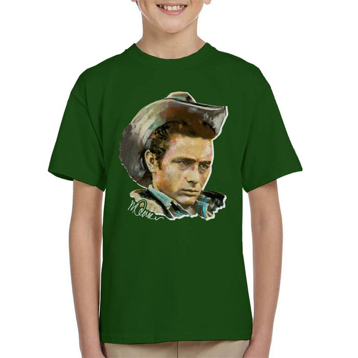 Sidney Maurer Original Portrait Of James Dean Cowboy Hat Kid's T-Shirt