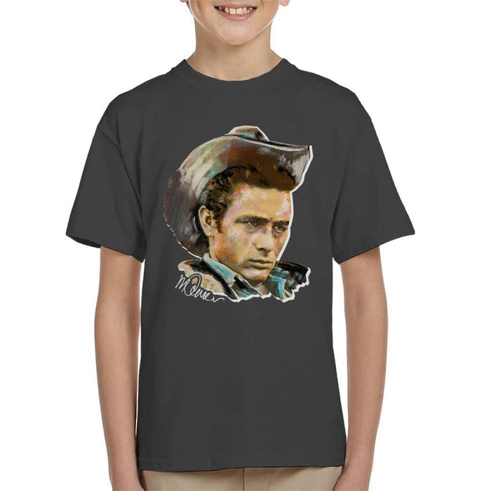 Sidney Maurer Original Portrait Of James Dean Cowboy Hat Kid's T-Shirt