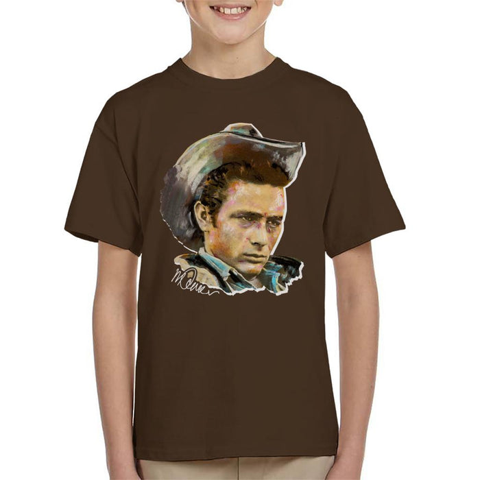 Sidney Maurer Original Portrait Of James Dean Cowboy Hat Kid's T-Shirt