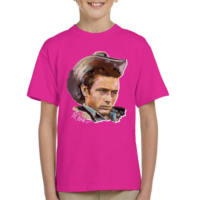 Sidney Maurer Original Portrait Of James Dean Cowboy Hat Kid's T-Shirt