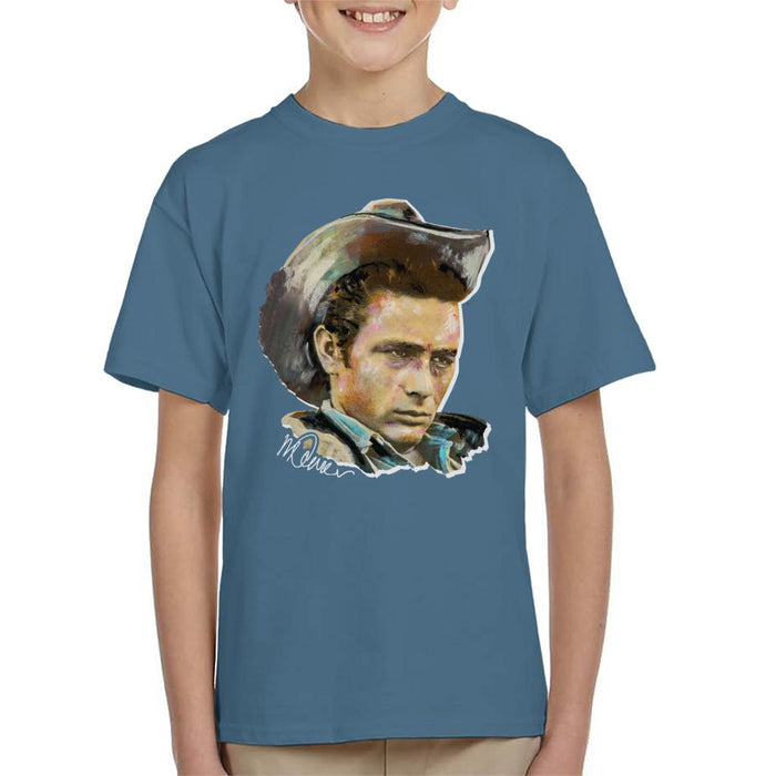 Sidney Maurer Original Portrait Of James Dean Cowboy Hat Kid's T-Shirt