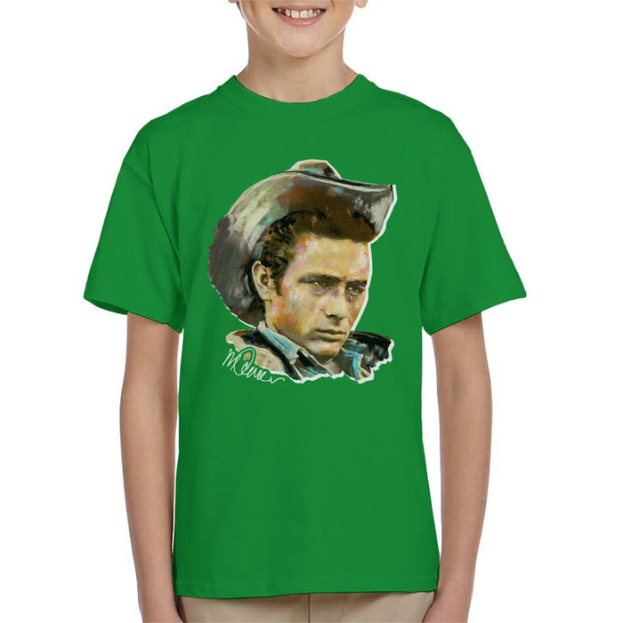 Sidney Maurer Original Portrait Of James Dean Cowboy Hat Kid's T-Shirt
