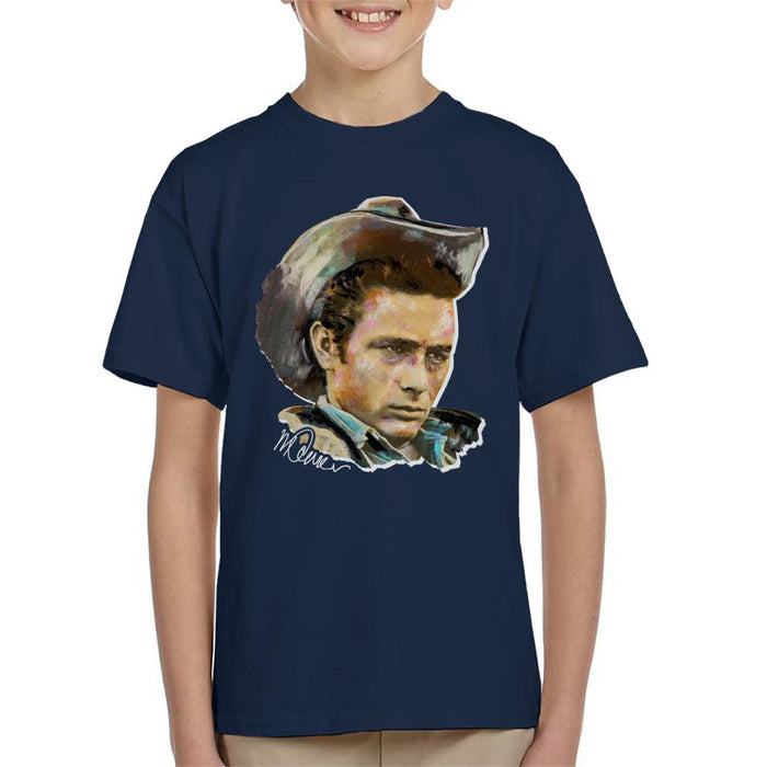 Sidney Maurer Original Portrait Of James Dean Cowboy Hat Kid's T-Shirt