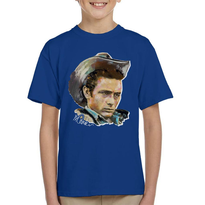 Sidney Maurer Original Portrait Of James Dean Cowboy Hat Kid's T-Shirt