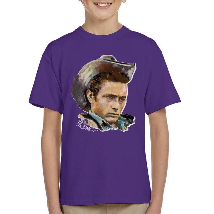 Sidney Maurer Original Portrait Of James Dean Cowboy Hat Kid's T-Shirt