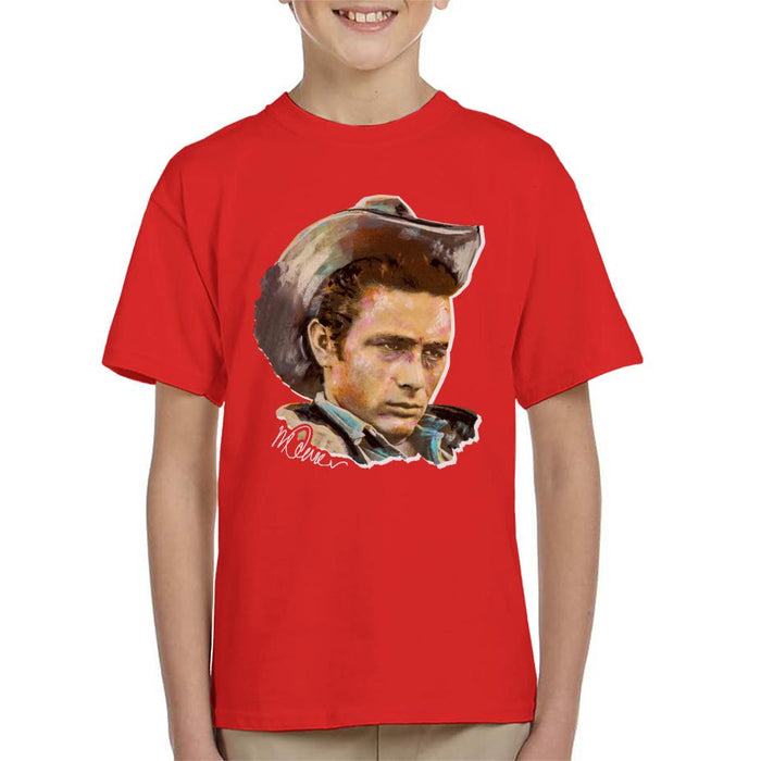 Sidney Maurer Original Portrait Of James Dean Cowboy Hat Kid's T-Shirt