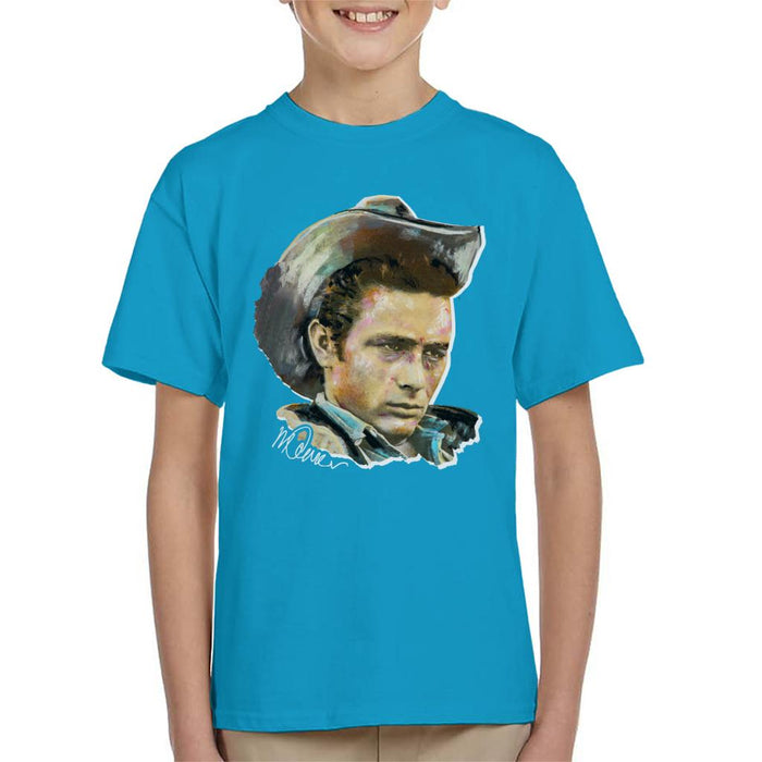 Sidney Maurer Original Portrait Of James Dean Cowboy Hat Kid's T-Shirt