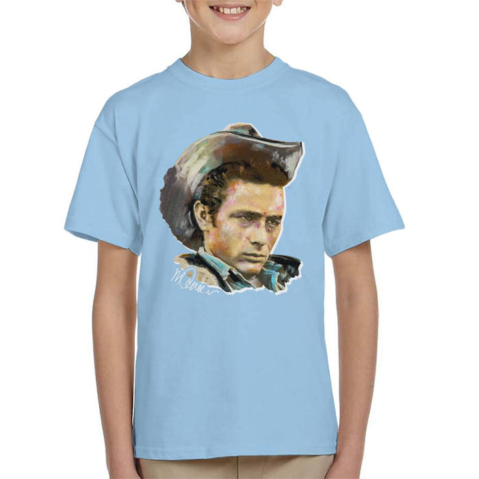 Sidney Maurer Original Portrait Of James Dean Cowboy Hat Kid's T-Shirt
