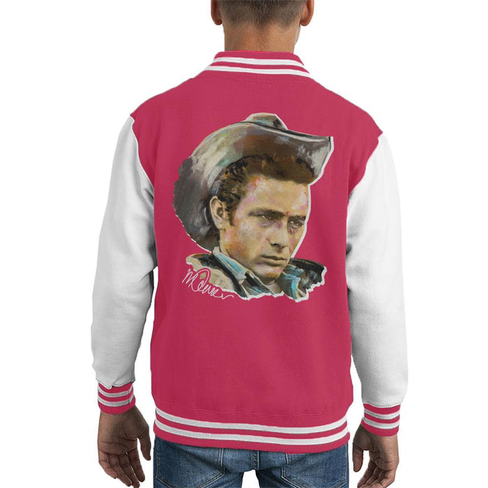 Sidney Maurer Original Portrait Of James Dean Cowboy Hat Kid's Varsity Jacket
