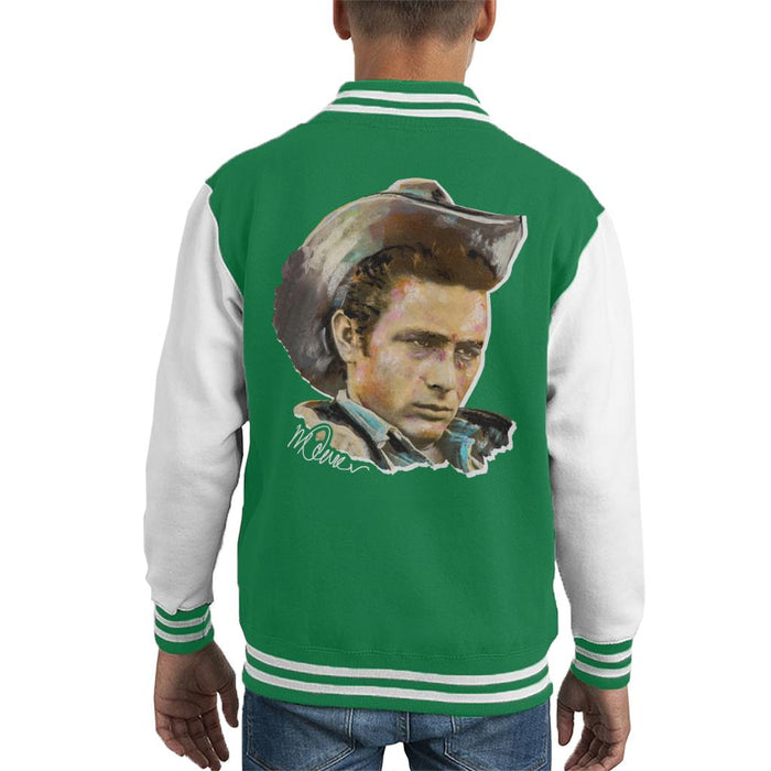 Sidney Maurer Original Portrait Of James Dean Cowboy Hat Kid's Varsity Jacket