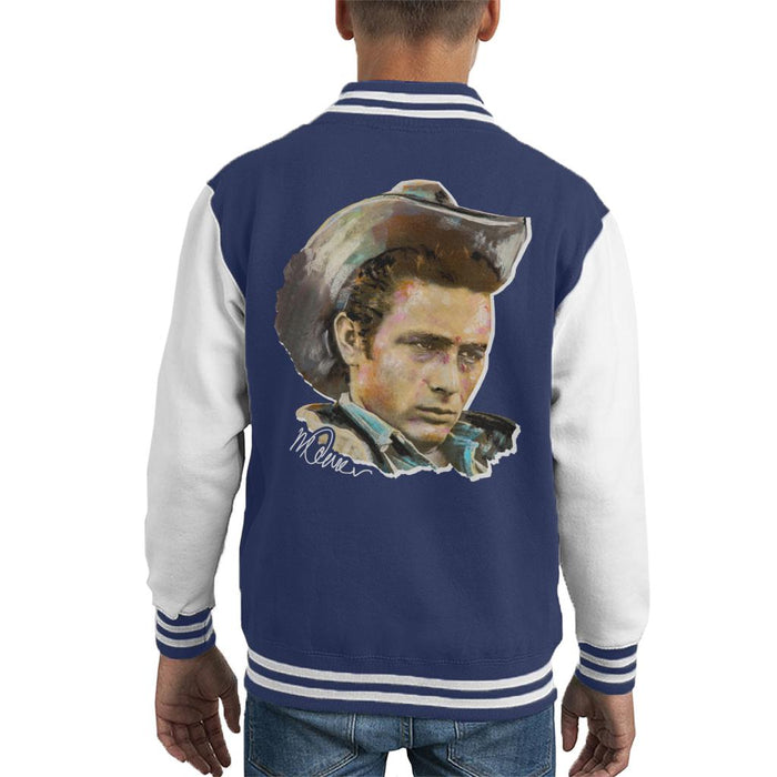Sidney Maurer Original Portrait Of James Dean Cowboy Hat Kid's Varsity Jacket