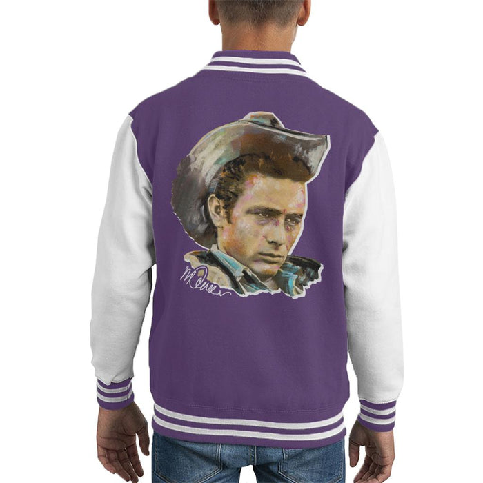 Sidney Maurer Original Portrait Of James Dean Cowboy Hat Kid's Varsity Jacket