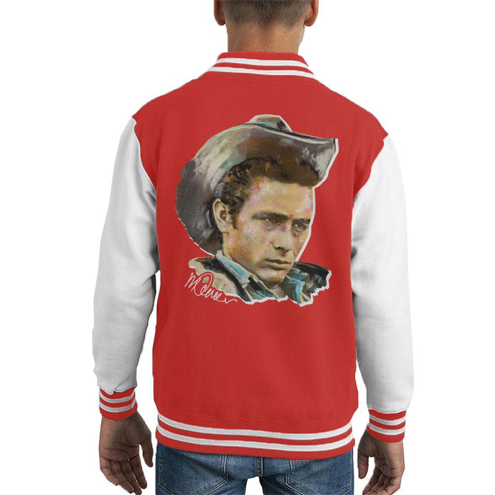Sidney Maurer Original Portrait Of James Dean Cowboy Hat Kid's Varsity Jacket