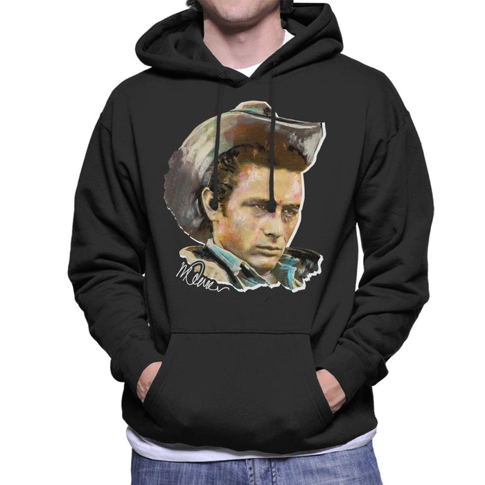 Sidney Maurer Original Portrait Of James Dean Cowboy Hat Men's Hooded Sweatshirt