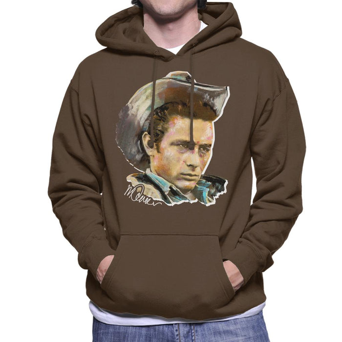 Sidney Maurer Original Portrait Of James Dean Cowboy Hat Men's Hooded Sweatshirt