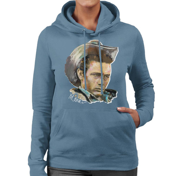 Sidney Maurer Original Portrait Of James Dean Cowboy Hat Women's Hooded Sweatshirt