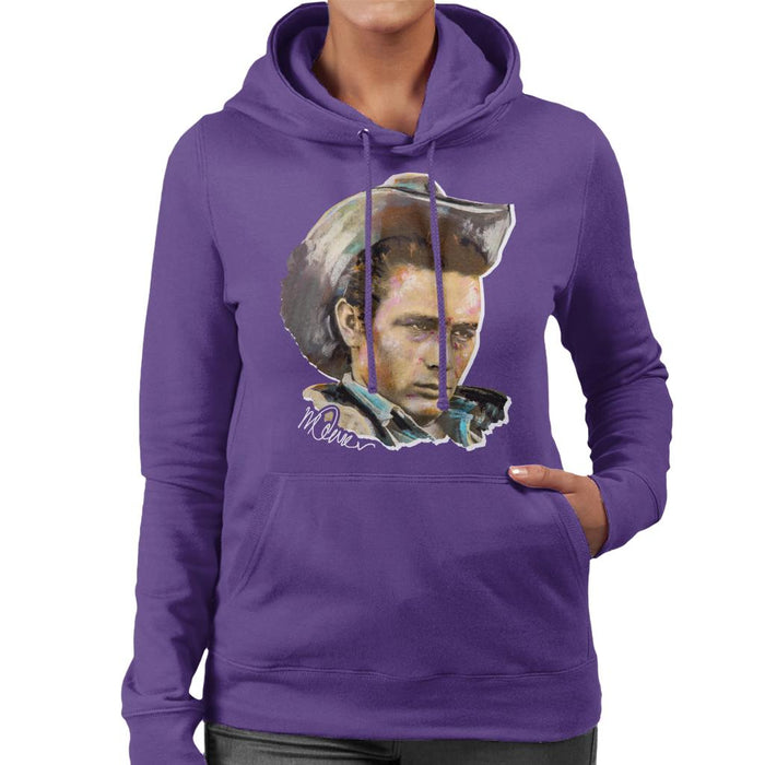 Sidney Maurer Original Portrait Of James Dean Cowboy Hat Women's Hooded Sweatshirt