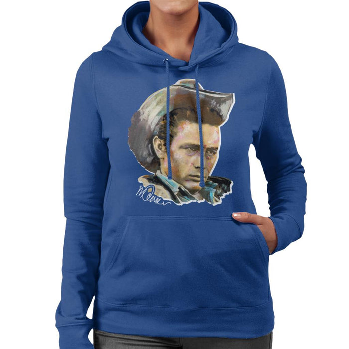 Sidney Maurer Original Portrait Of James Dean Cowboy Hat Women's Hooded Sweatshirt