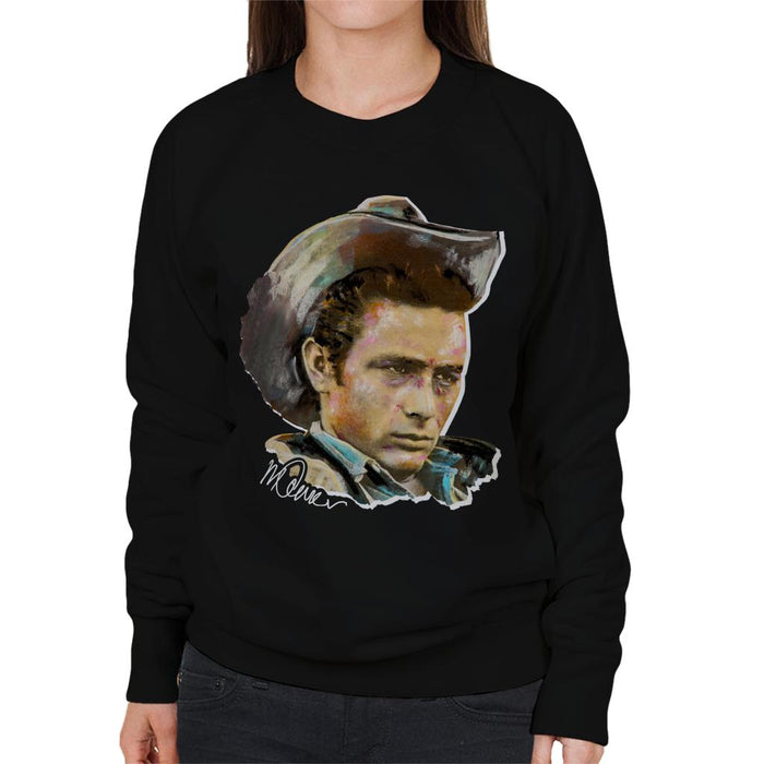 Sidney Maurer Original Portrait Of James Dean Cowboy Hat Women's Sweatshirt