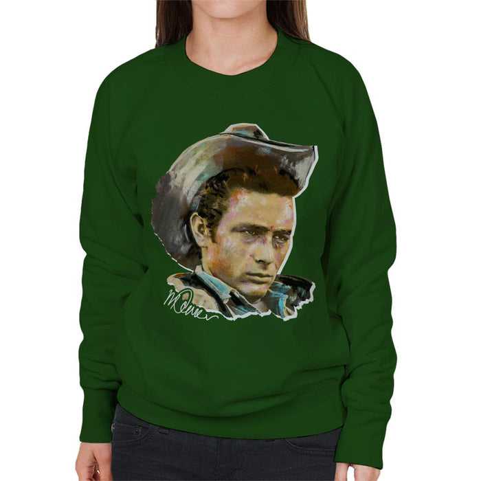 Sidney Maurer Original Portrait Of James Dean Cowboy Hat Women's Sweatshirt