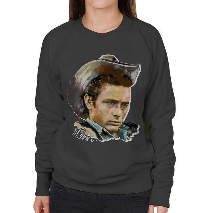Sidney Maurer Original Portrait Of James Dean Cowboy Hat Women's Sweatshirt