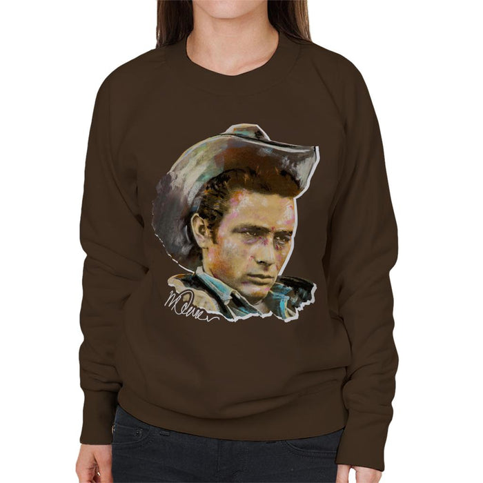 Sidney Maurer Original Portrait Of James Dean Cowboy Hat Women's Sweatshirt