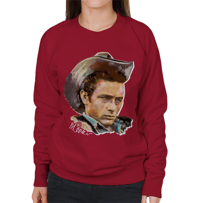 Sidney Maurer Original Portrait Of James Dean Cowboy Hat Women's Sweatshirt