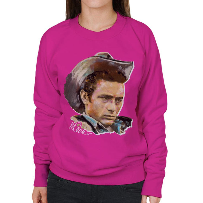 Sidney Maurer Original Portrait Of James Dean Cowboy Hat Women's Sweatshirt