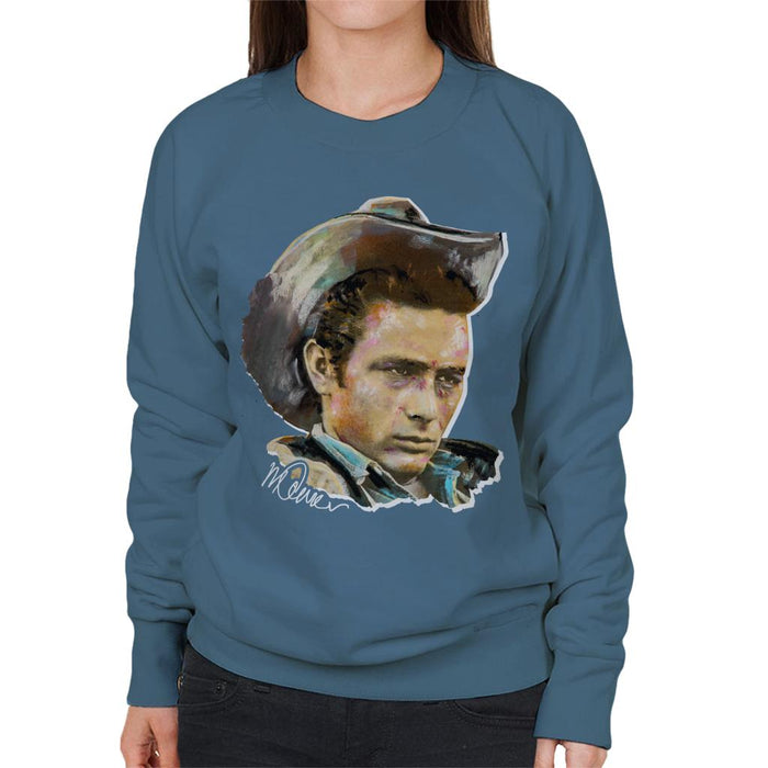 Sidney Maurer Original Portrait Of James Dean Cowboy Hat Women's Sweatshirt