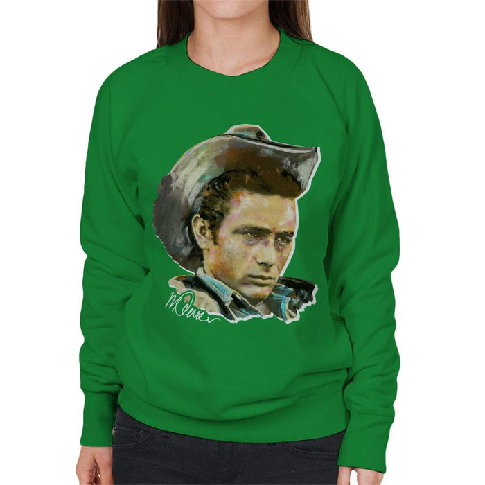 Sidney Maurer Original Portrait Of James Dean Cowboy Hat Women's Sweatshirt