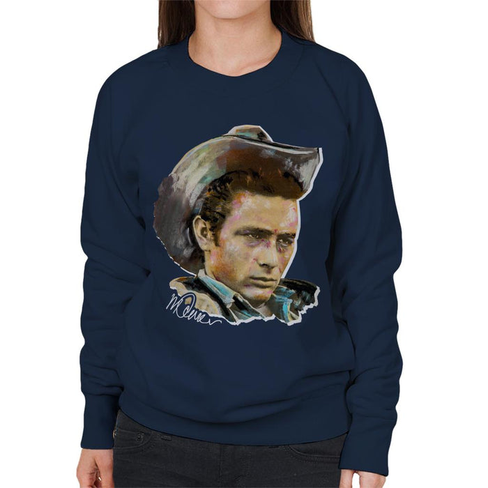 Sidney Maurer Original Portrait Of James Dean Cowboy Hat Women's Sweatshirt