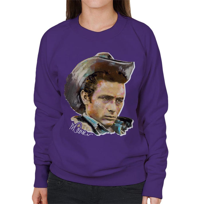 Sidney Maurer Original Portrait Of James Dean Cowboy Hat Women's Sweatshirt